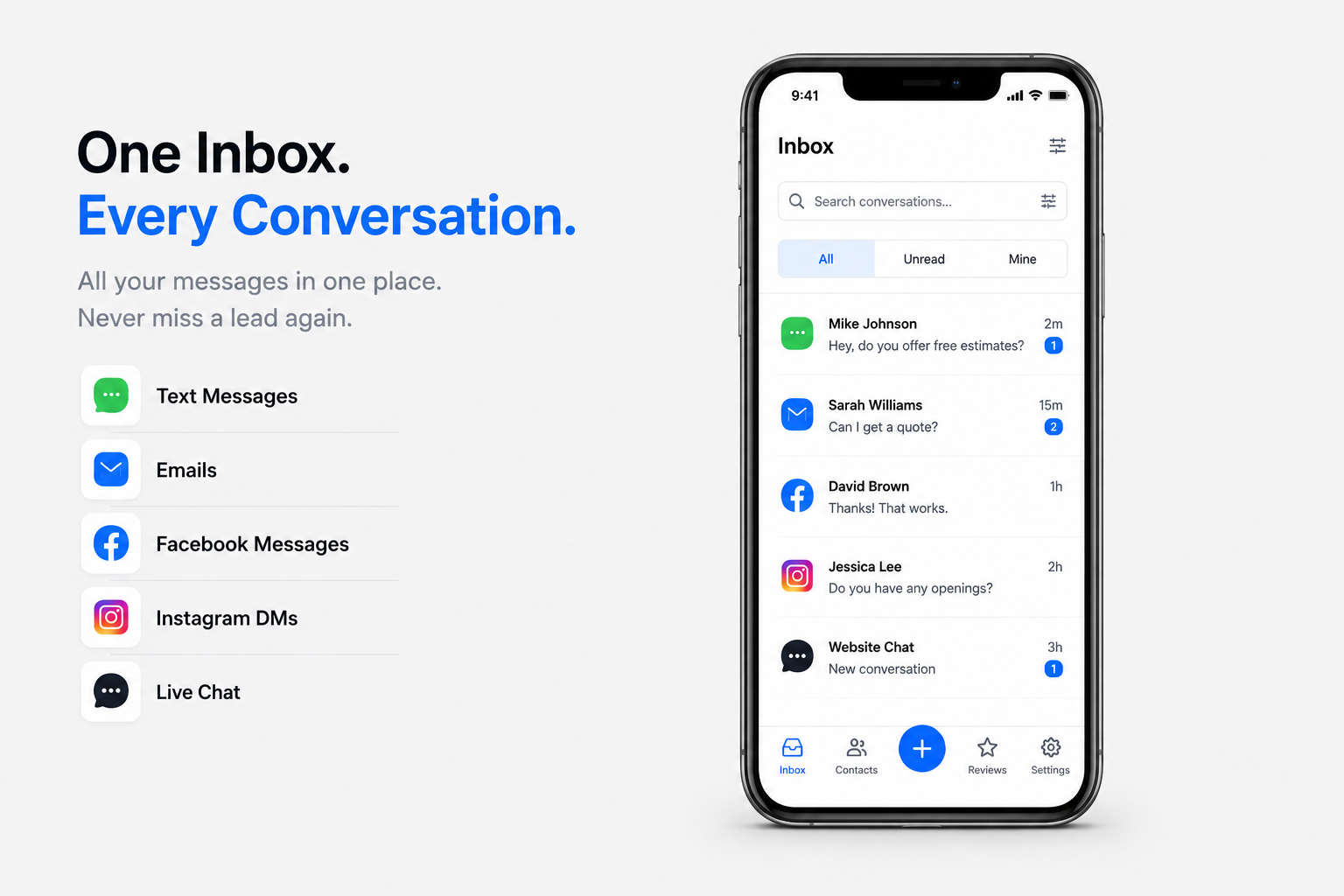 One inbox for every conversation